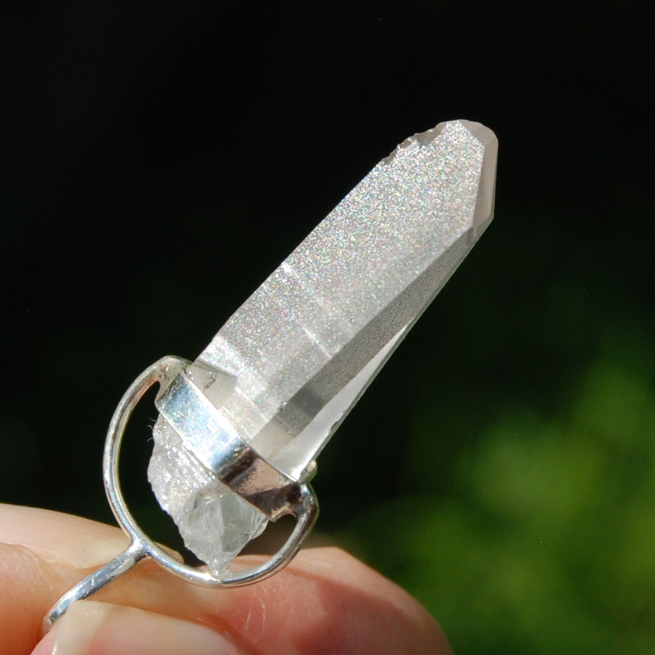 Cosmic Lemurian Seed Quartz Crystal Laser Pendant for Necklace