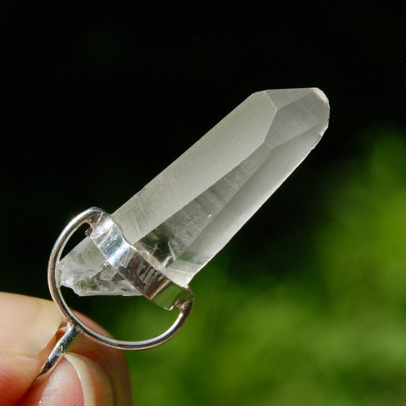 Cosmic Lemurian Seed Quartz Crystal Laser Pendant for Necklace