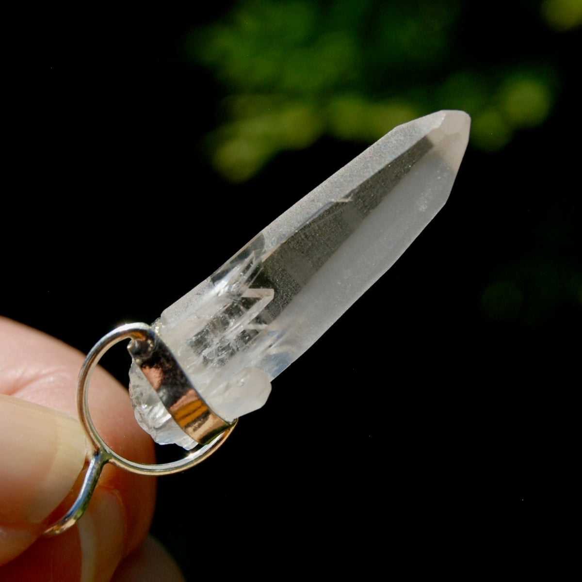 Cosmic Teacher Student Lemurian Seed Quartz Crystal Laser Pendant for Necklace