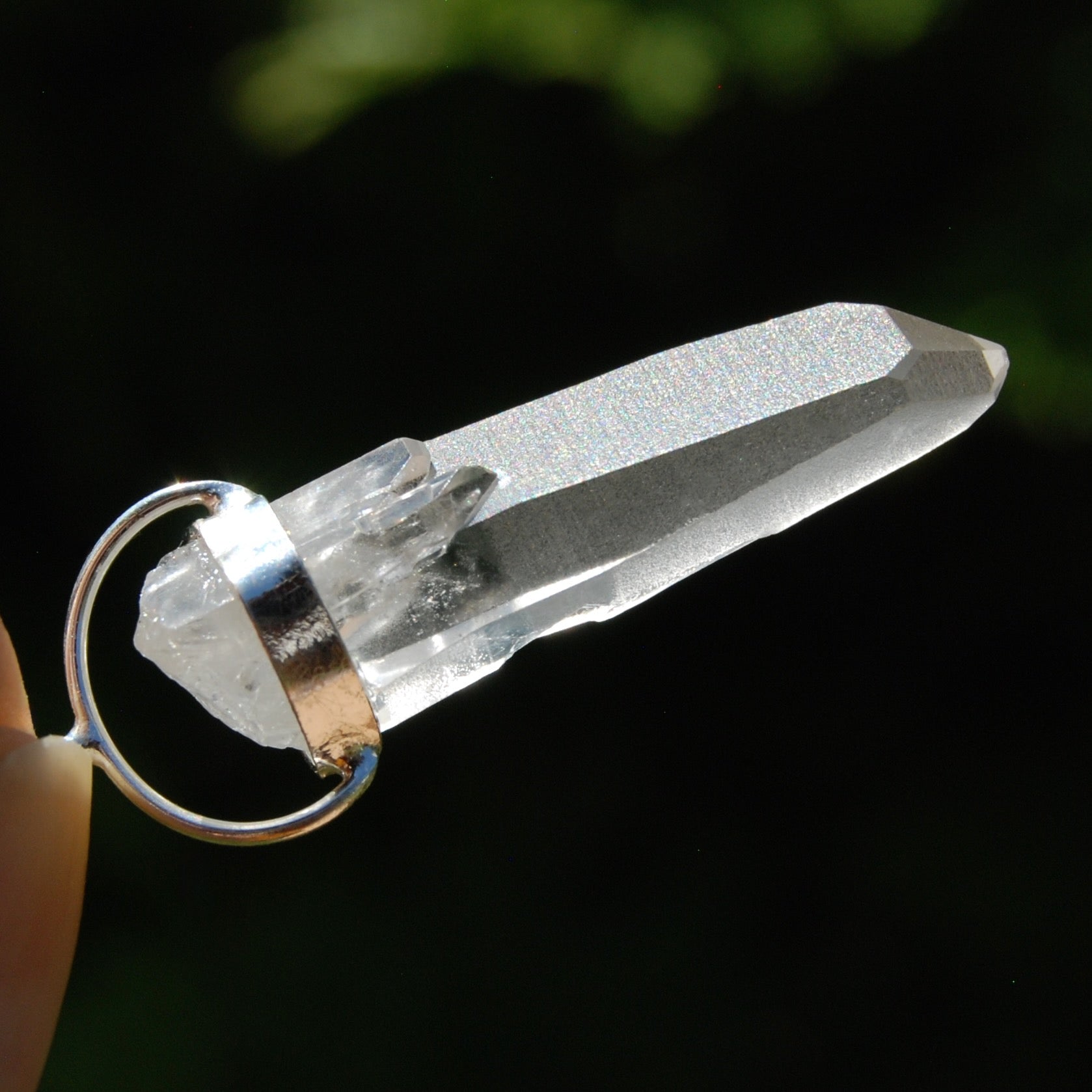 Cosmic Teacher Student Lemurian Seed Quartz Crystal Laser Pendant for Necklace