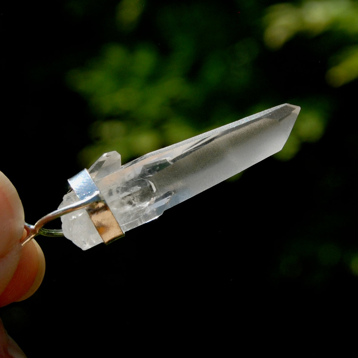 Cosmic Teacher Student Lemurian Seed Quartz Crystal Laser Pendant for Necklace