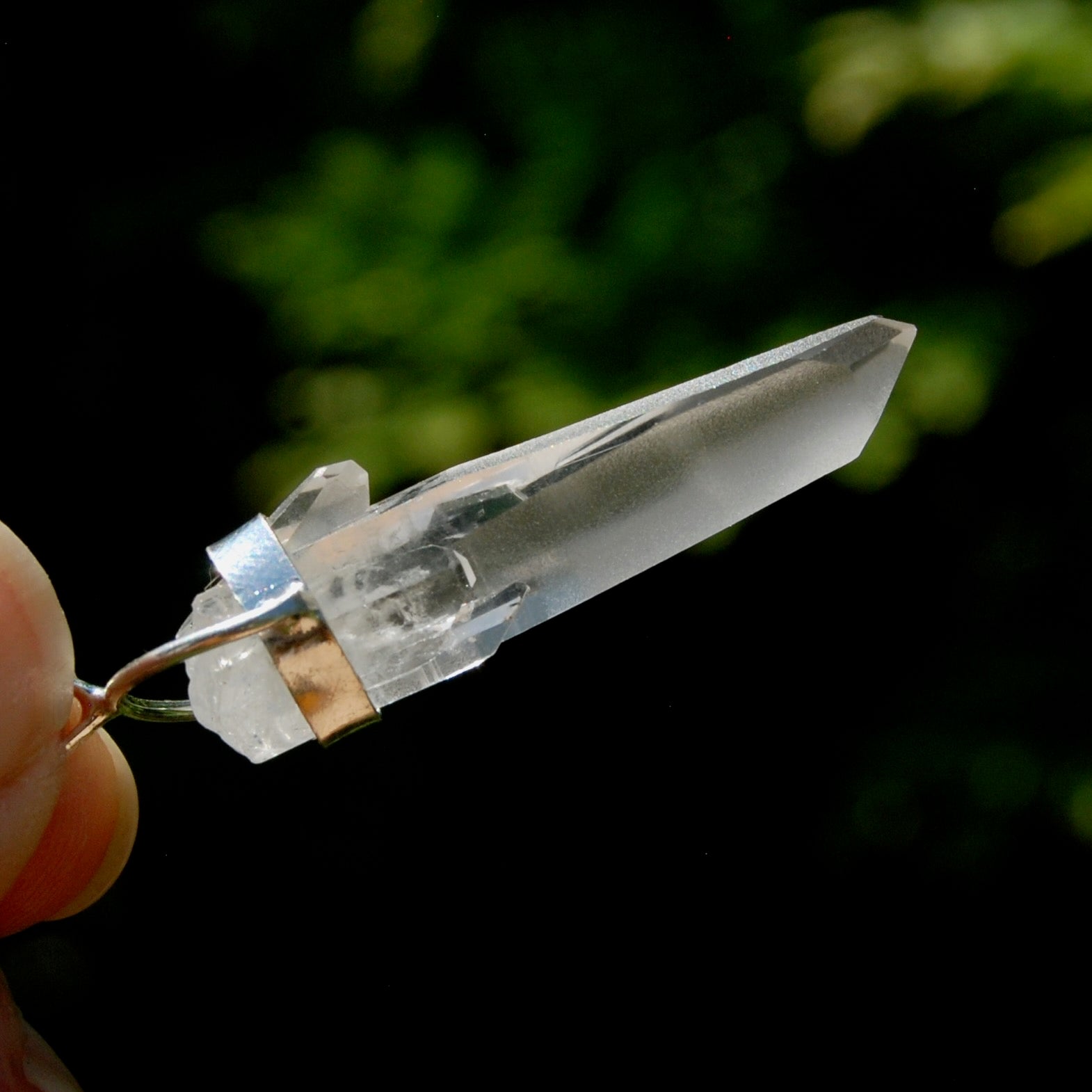 Cosmic Teacher Student Lemurian Seed Quartz Crystal Laser Pendant for Necklace