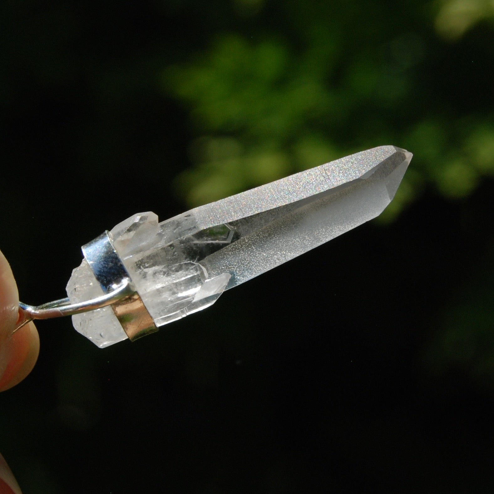 Cosmic Teacher Student Lemurian Seed Quartz Crystal Laser Pendant for Necklace