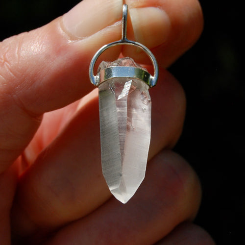 Cosmic Lemurian Seed Quartz Crystal Laser Pendant for Necklace