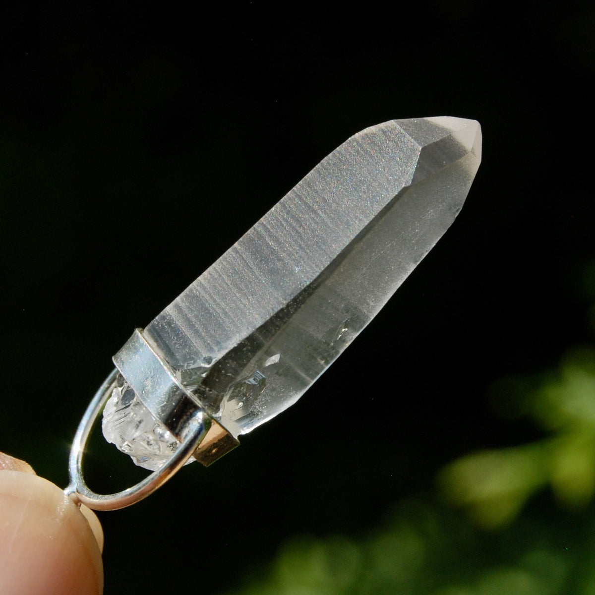 Cosmic Lemurian Seed Quartz Crystal Laser Pendant for Necklace