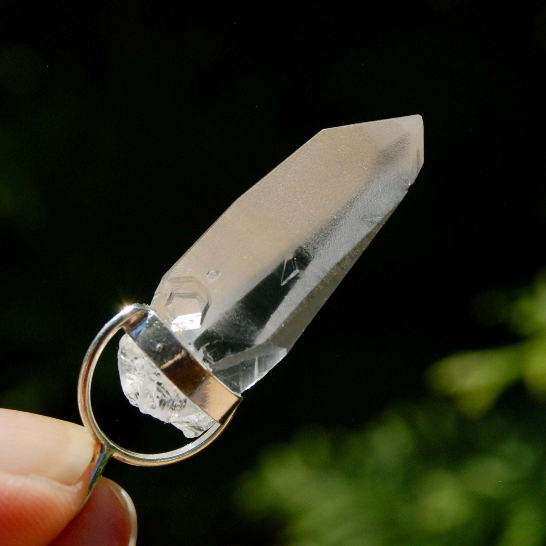 Cosmic Lemurian Seed Quartz Crystal Laser Pendant for Necklace