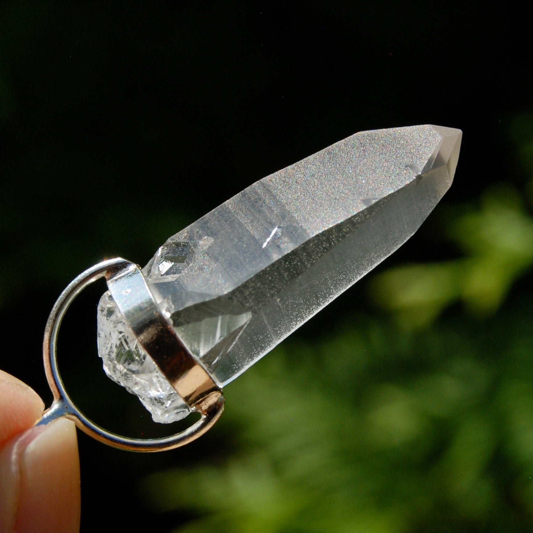 Cosmic Lemurian Seed Quartz Crystal Laser Pendant for Necklace