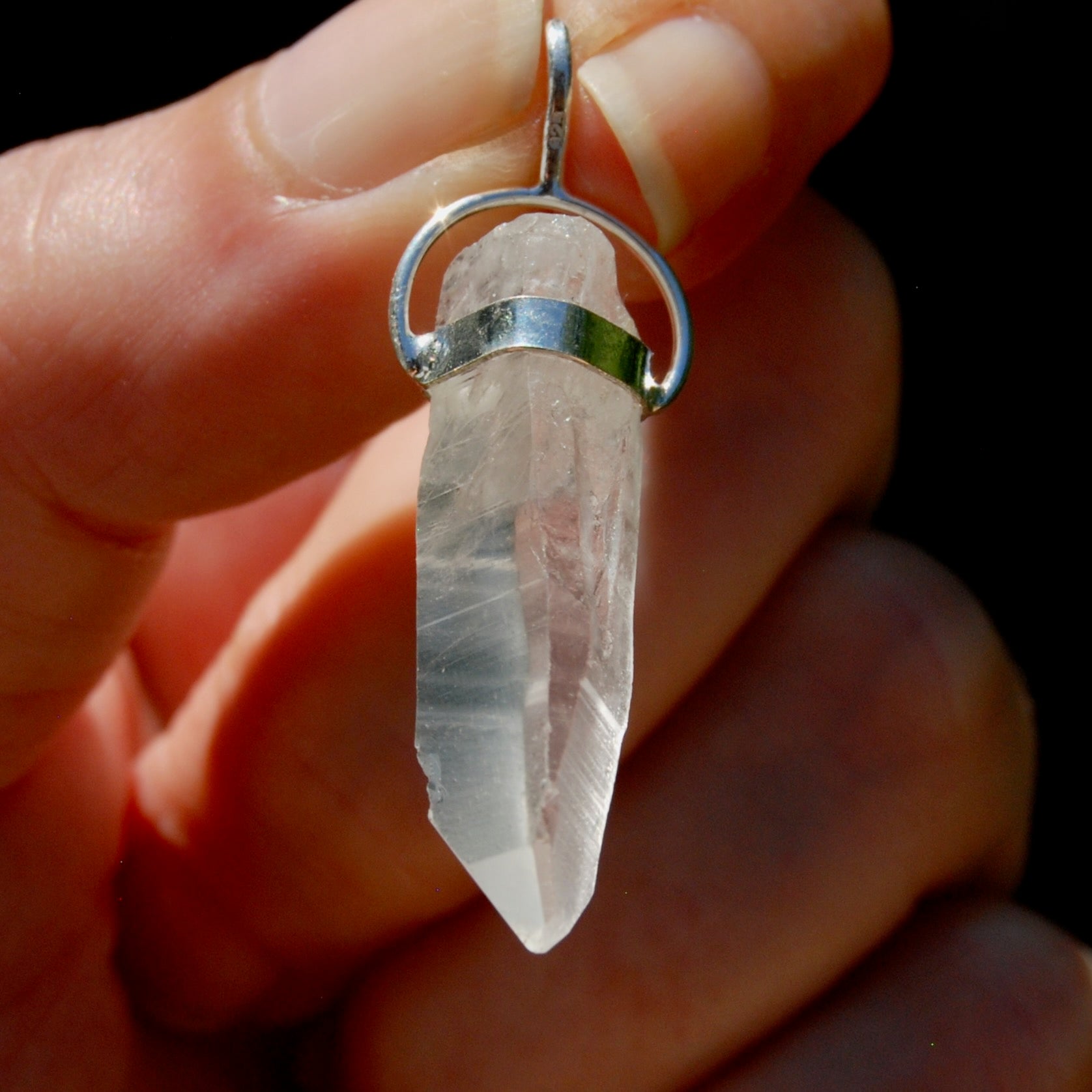 Cosmic Lemurian Seed Quartz Crystal Laser Pendant for Necklace
