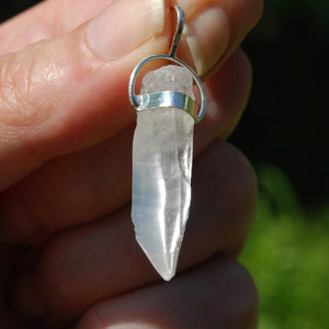 Cosmic Lemurian Seed Quartz Crystal Laser Pendant for Necklace
