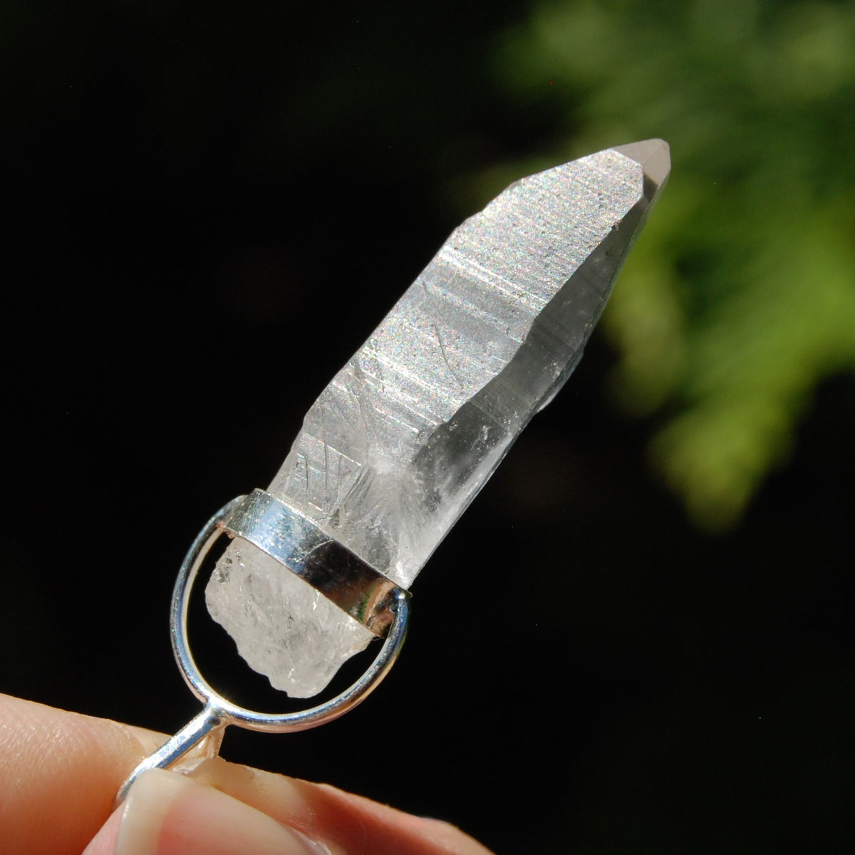 Cosmic Lemurian Seed Quartz Crystal Laser Pendant for Necklace