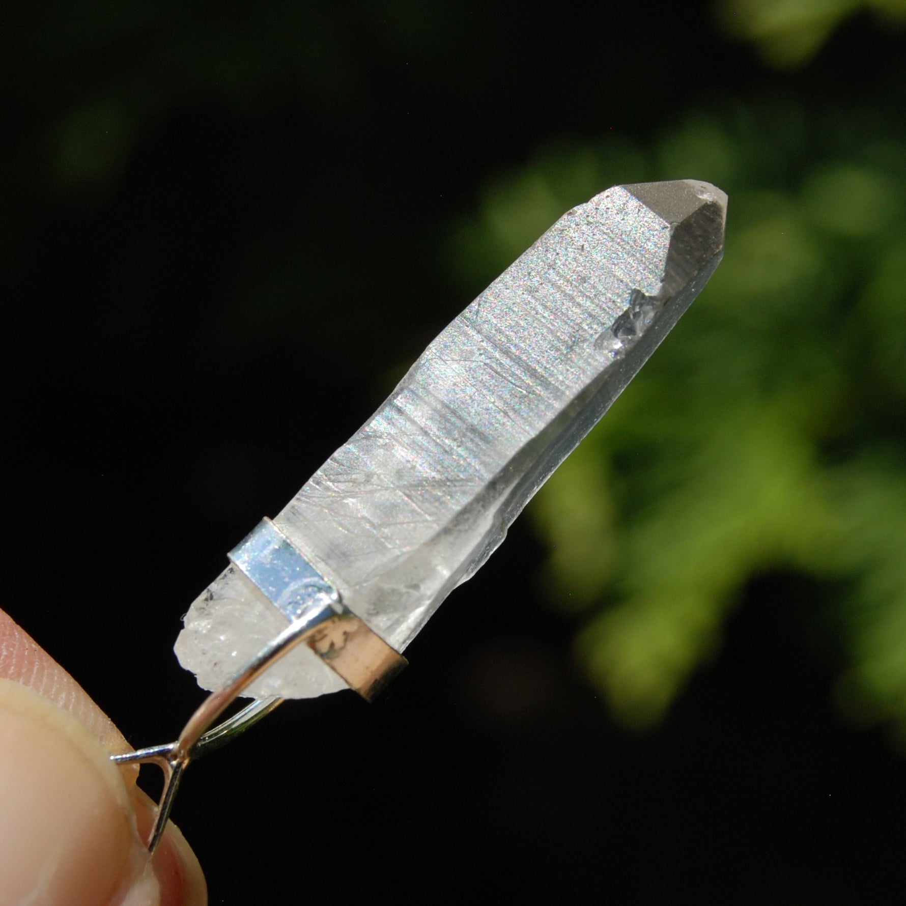 Cosmic Lemurian Seed Quartz Crystal Laser Pendant for Necklace