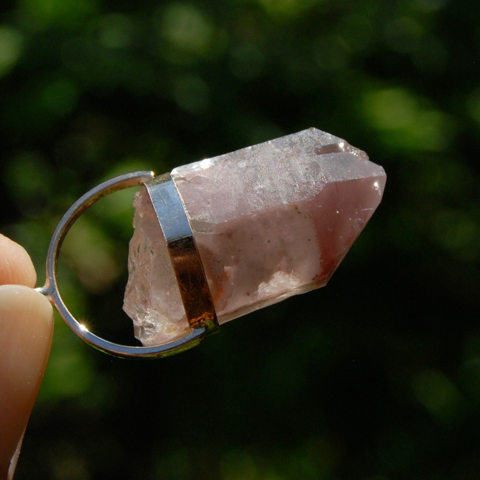 ET Pink Lithium Lemurian Seed Crystal Starbrary Dreamsicle Pendant for Necklace, Brazil