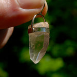 Isis Face Lemurian Seed Quartz Crystal Pendant for Necklace, Sterling Silver, Brazil