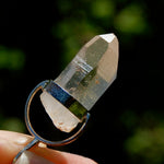 Isis Face Lemurian Seed Quartz Crystal Pendant for Necklace, Sterling Silver, Brazil