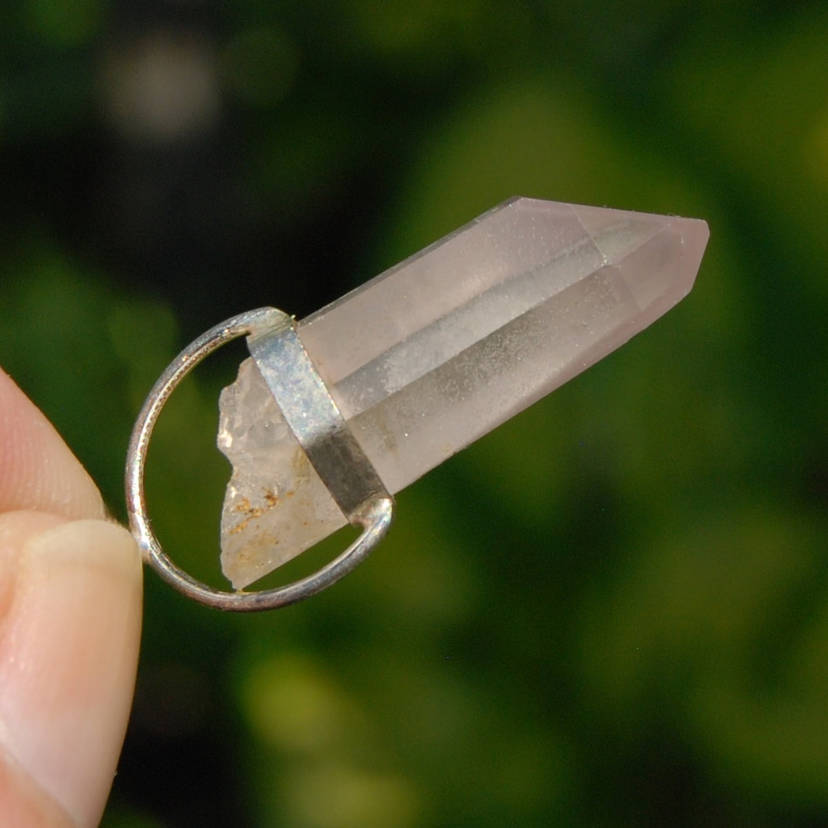 Cosmic Record Keeper Pink Lithium Lemurian Seed Crystal Starbrary Pendant for Necklace, Brazil
