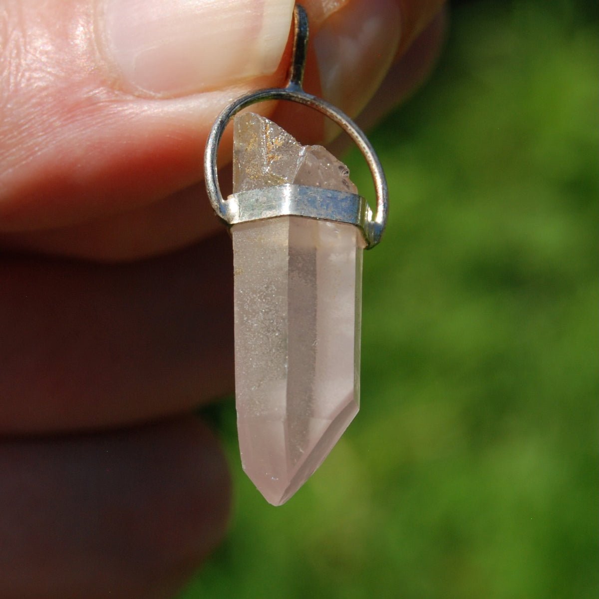 Cosmic Record Keeper Pink Lithium Lemurian Seed Crystal Starbrary Pendant for Necklace, Brazil