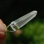 Cosmic Lemurian Seed Quartz Crystal Laser Pendant for Necklace, Sterling Silver, Brazil