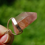 Record Keeper Isis Face Pink Lithium Lemurian Seed Crystal Starbrary Pendant for Necklace, Phantom Pyramids, Brazil