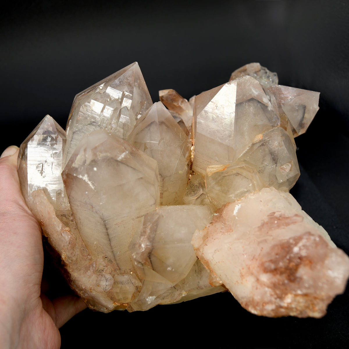 Large Pink Lithium Quartz crystal cluster Zimbabwe natural 12.2 lb raw specimen