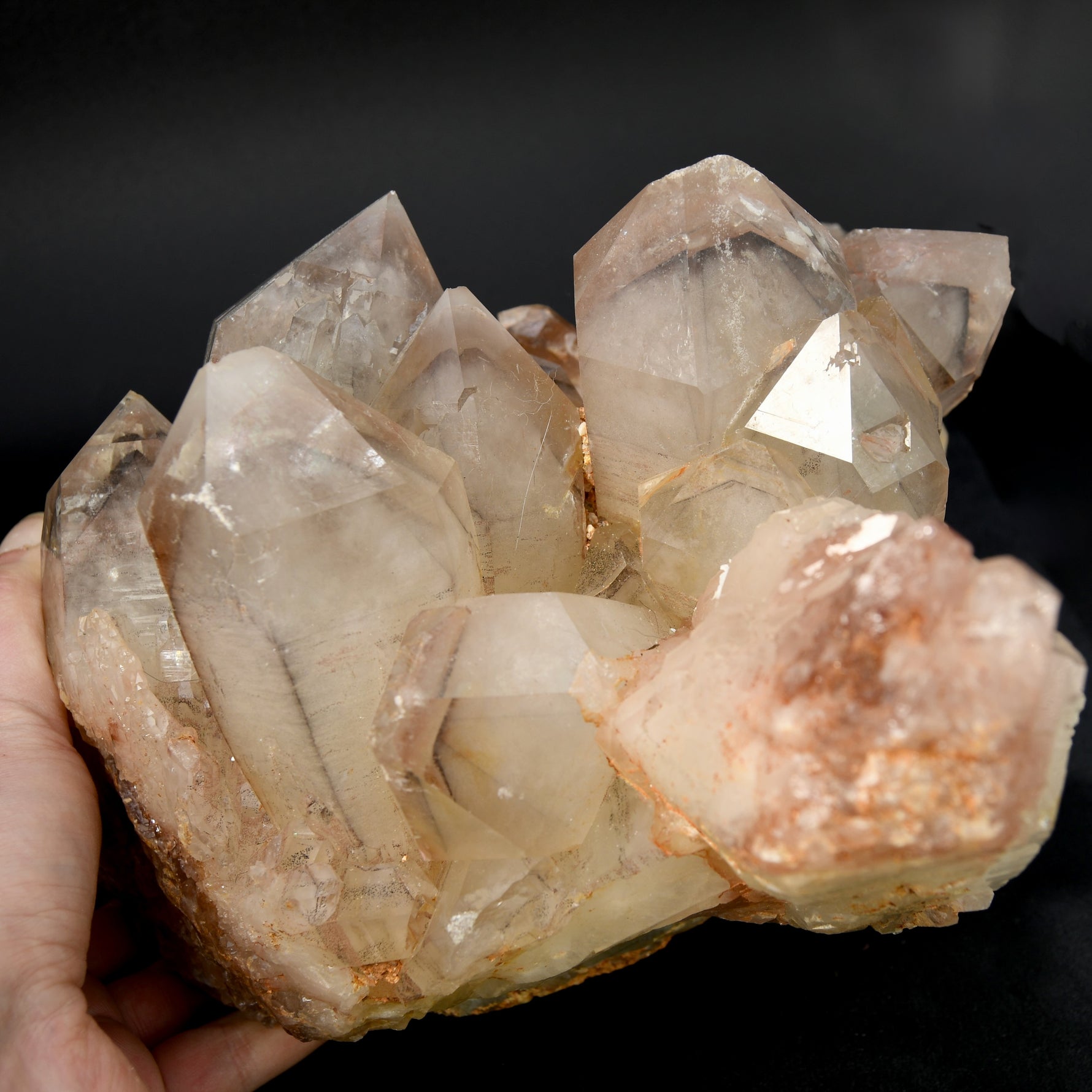 Large Pink Lithium Quartz crystal cluster Zimbabwe natural 12.2 lb raw specimen