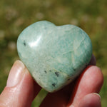 Amazonite Crystal Heart Palm Stone