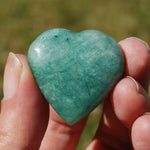 Amazonite Crystal Heart Palm Stone