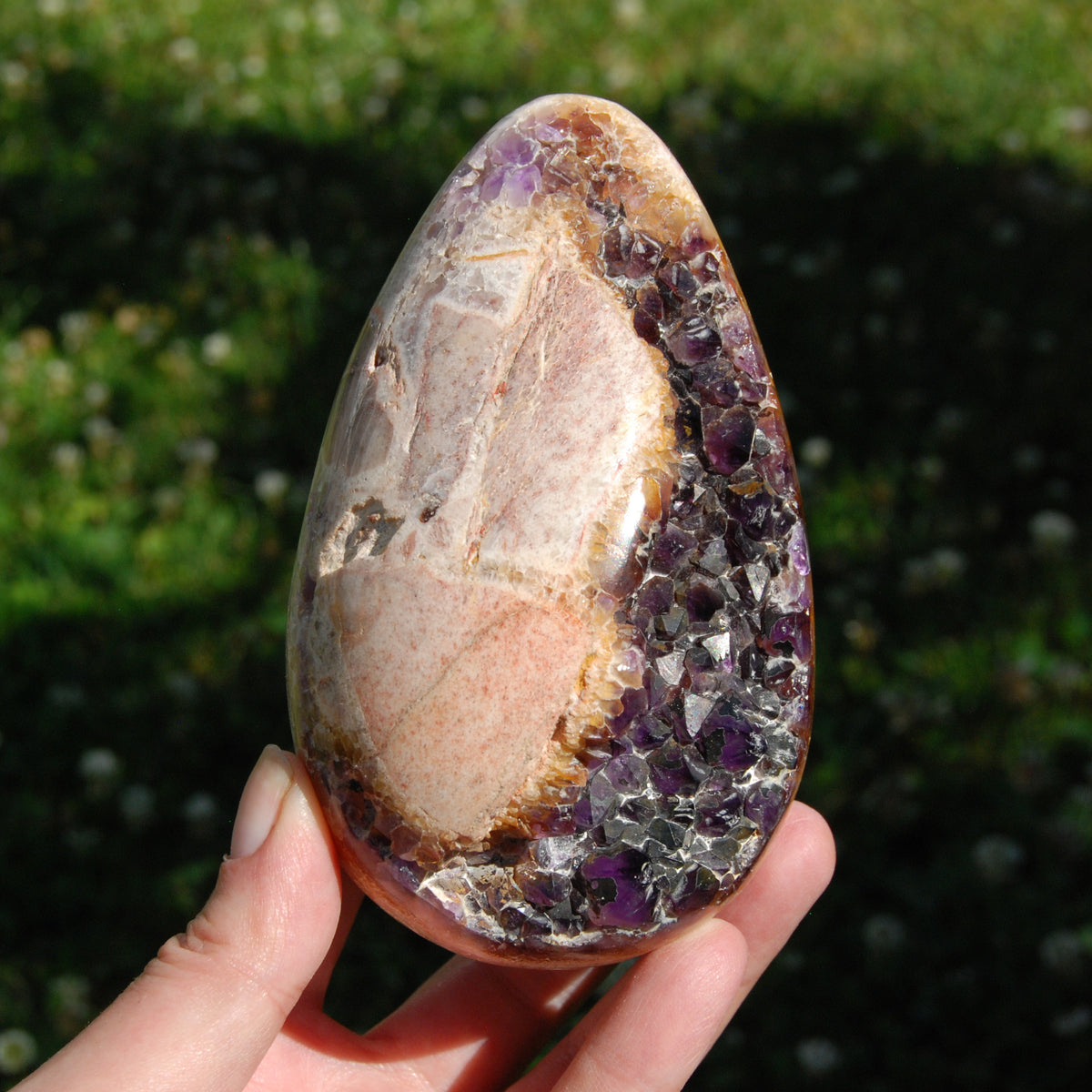 Amethyst Geode Crystal Egg, Grape Jelly Amethyst, Indian Amethyst