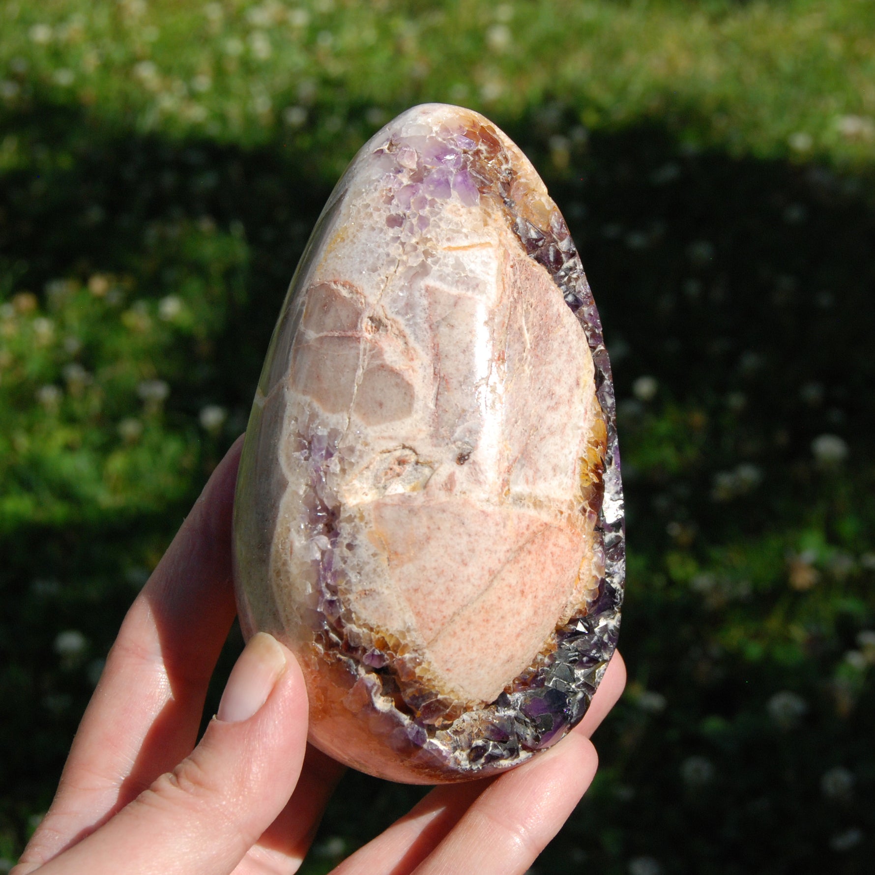 Amethyst Geode Crystal Egg, Grape Jelly Amethyst, Indian Amethyst