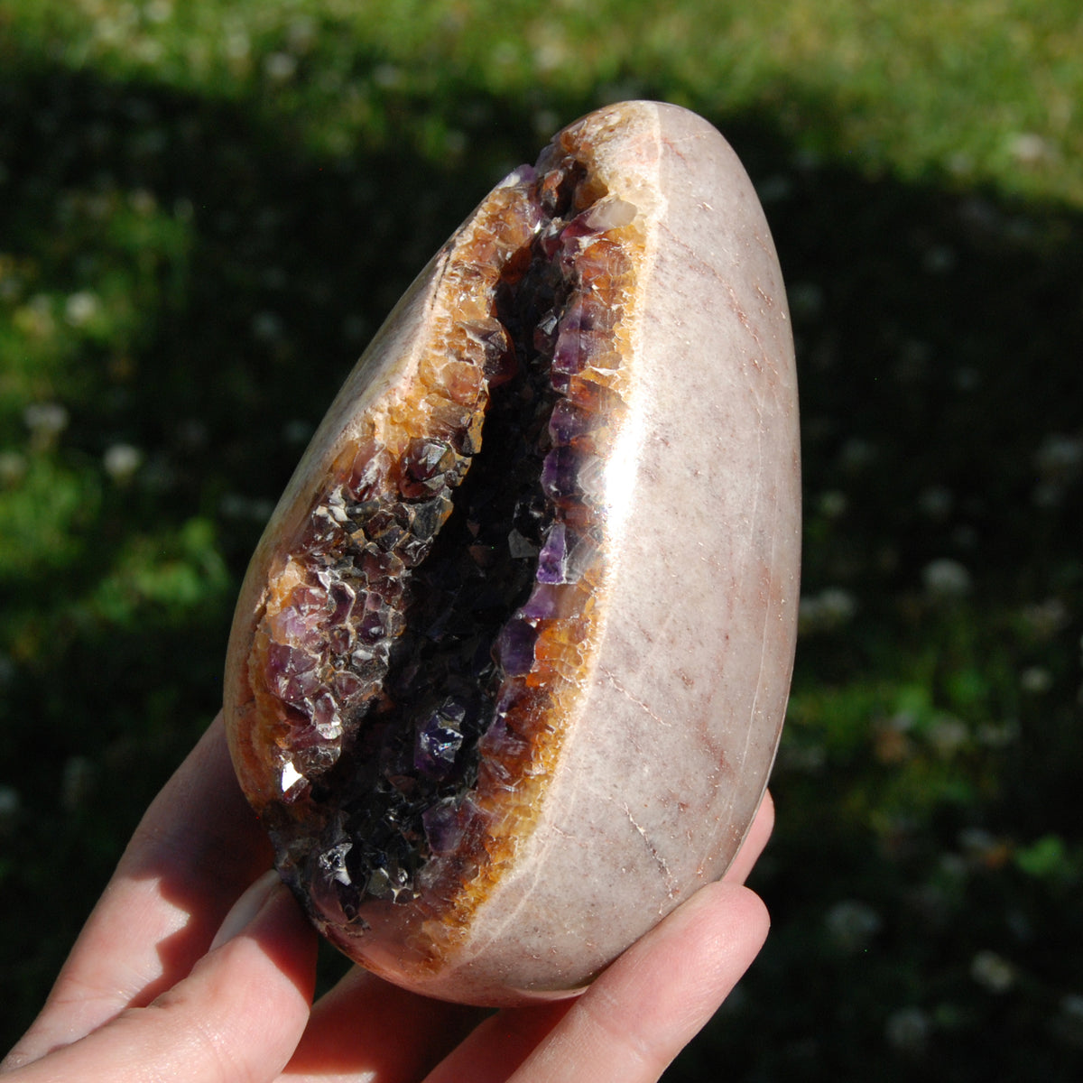 Amethyst Geode Crystal Egg, Grape Jelly Amethyst, Indian Amethyst
