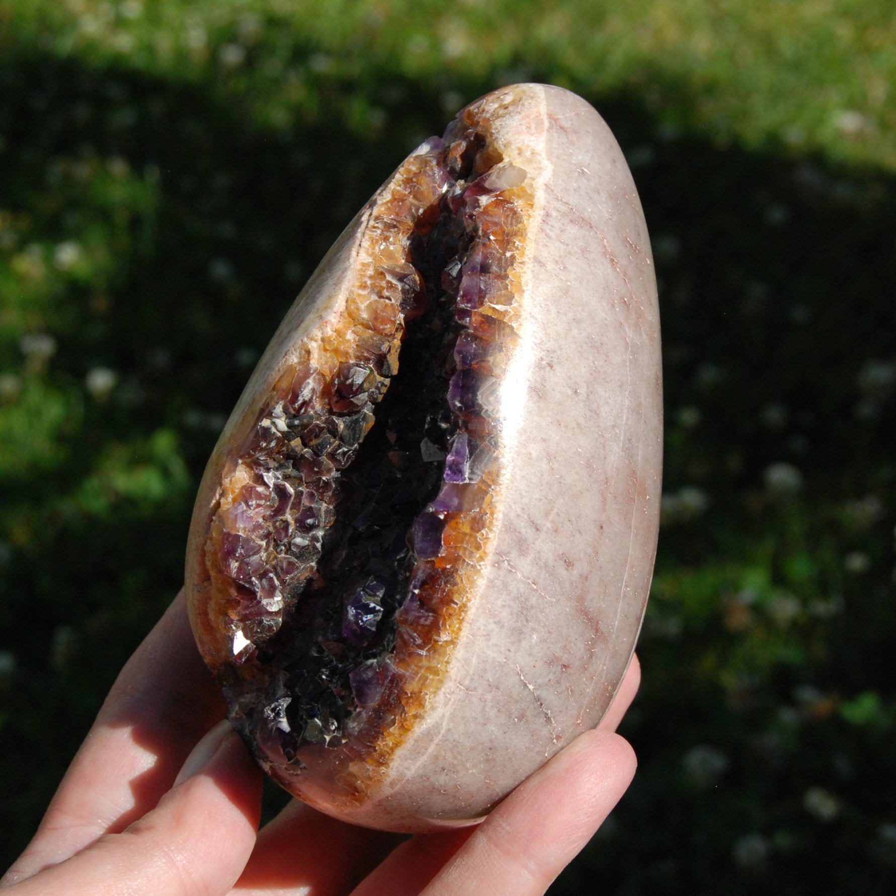Amethyst Geode Crystal Egg, Grape Jelly Amethyst, Indian Amethyst