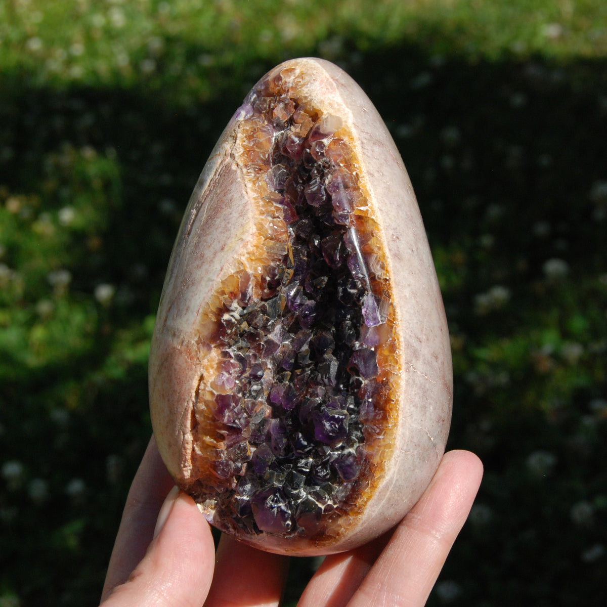 Amethyst Geode Crystal Egg, Grape Jelly Amethyst, Indian Amethyst
