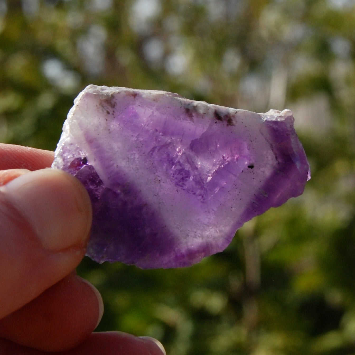 Chevron Amethyst Trapiche Quartz Crystal Slice from Zambia