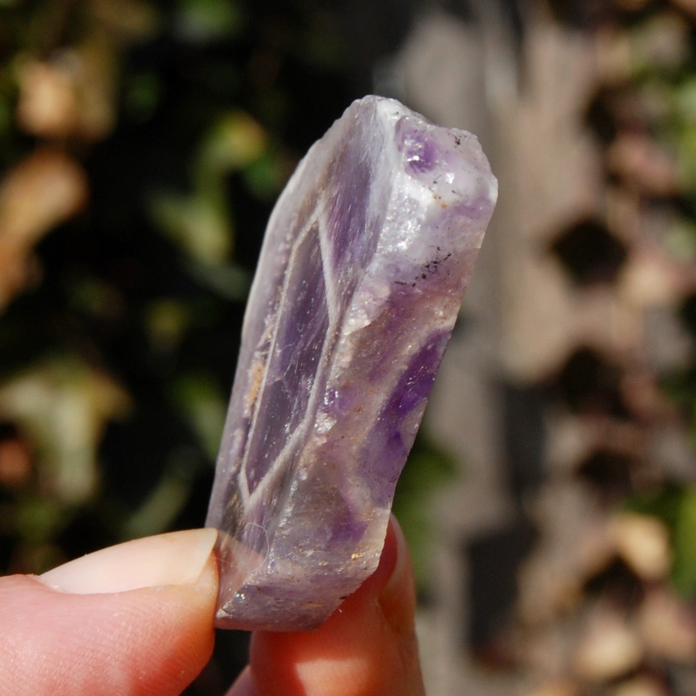 Chevron Amethyst Trapiche Quartz Crystal Slice from Zambia
