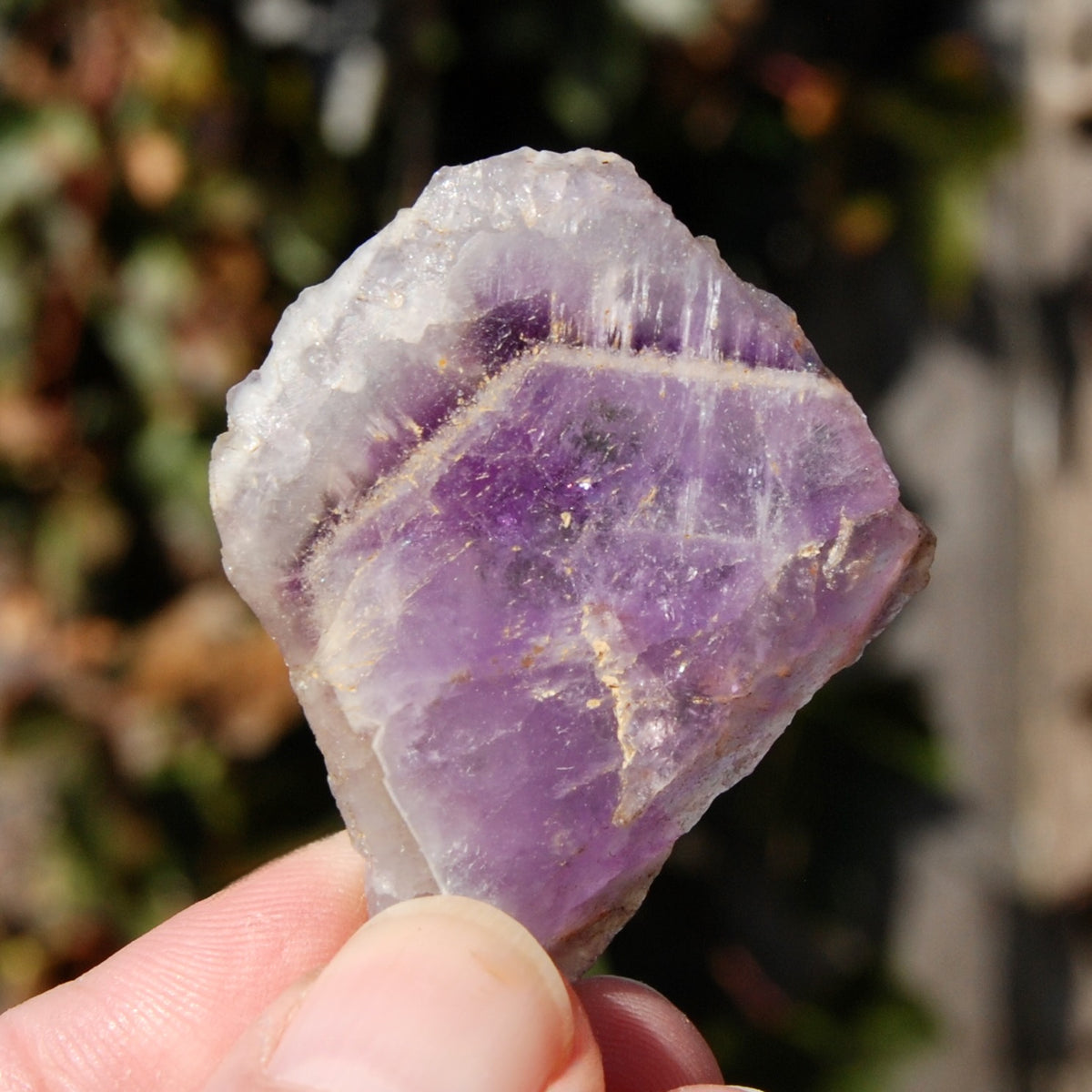 Chevron Amethyst Trapiche Quartz Crystal Slice, Zambia