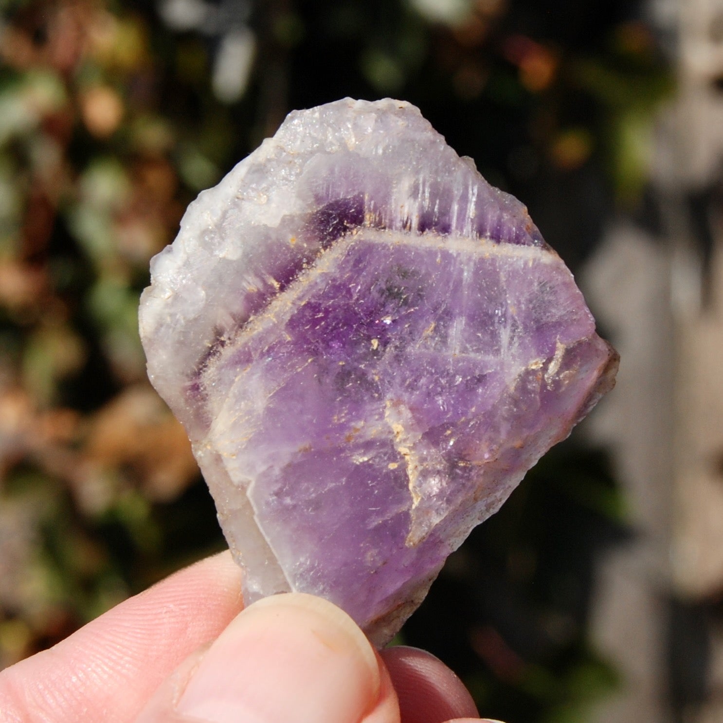 Chevron Amethyst Trapiche Quartz Crystal Slice, Zambia