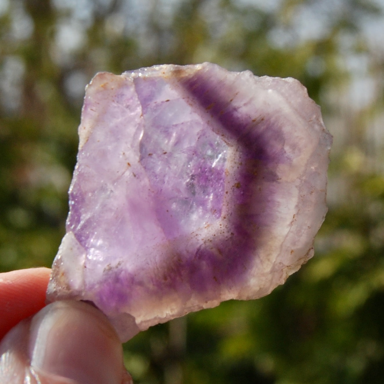 Chevron Amethyst Trapiche Quartz Crystal Slice, Zambia