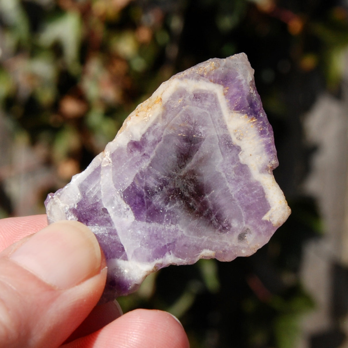 Chevron Amethyst Trapiche Quartz Crystal Slice, Zambia