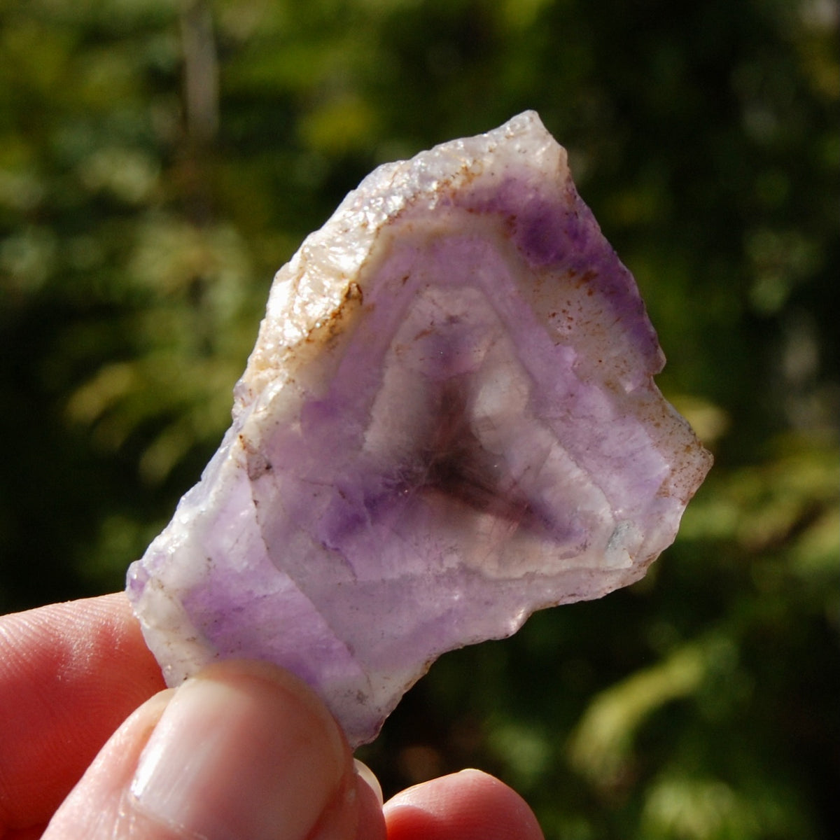 Chevron Amethyst Trapiche Quartz Crystal Slice, Zambia