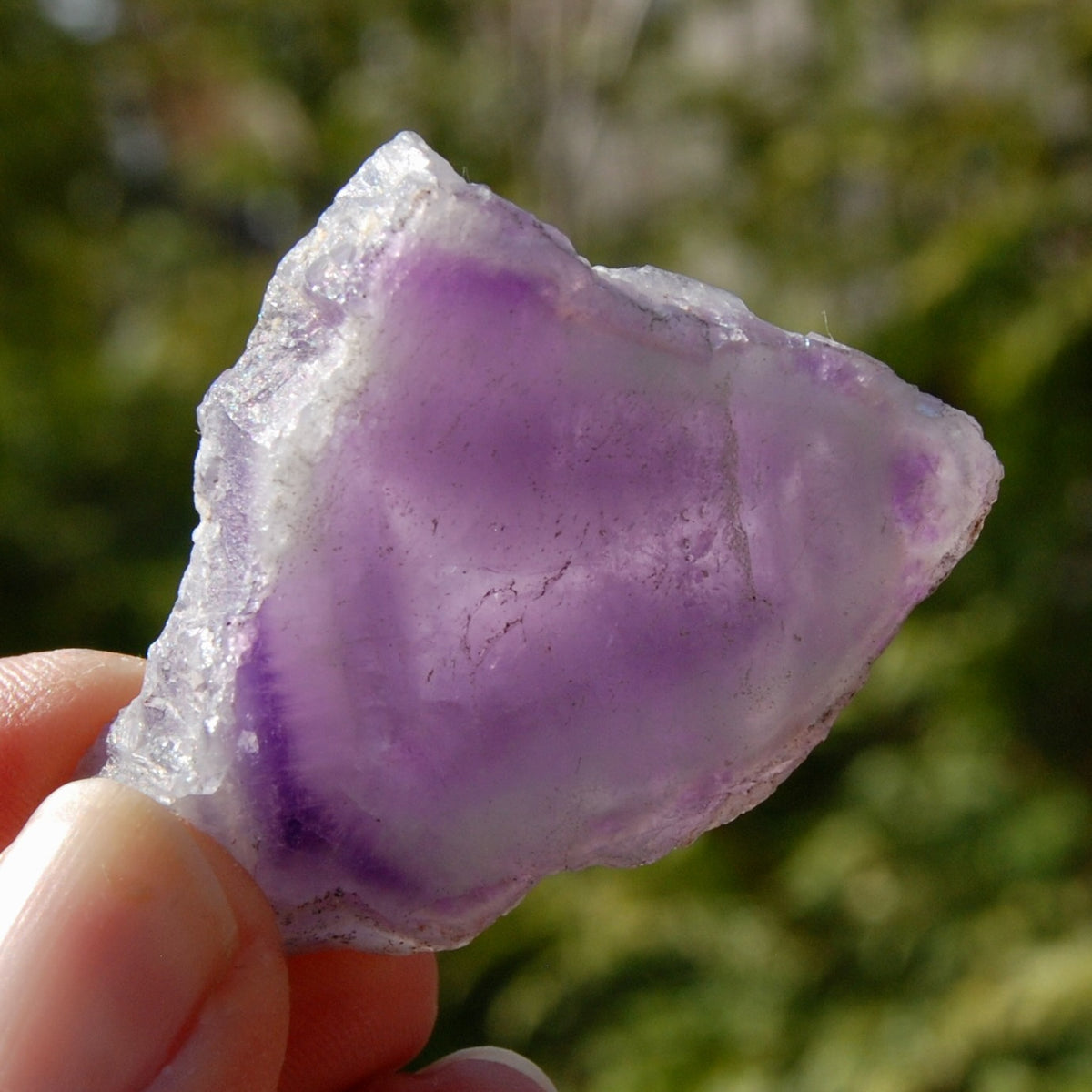 Chevron Amethyst Trapiche Quartz Crystal Slice, Zambia