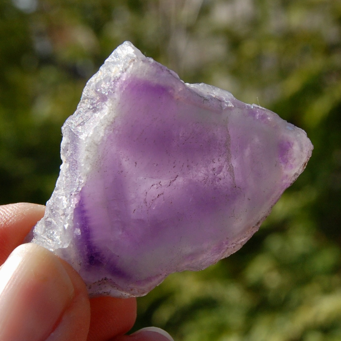 Chevron Amethyst Trapiche Quartz Crystal Slice, Zambia
