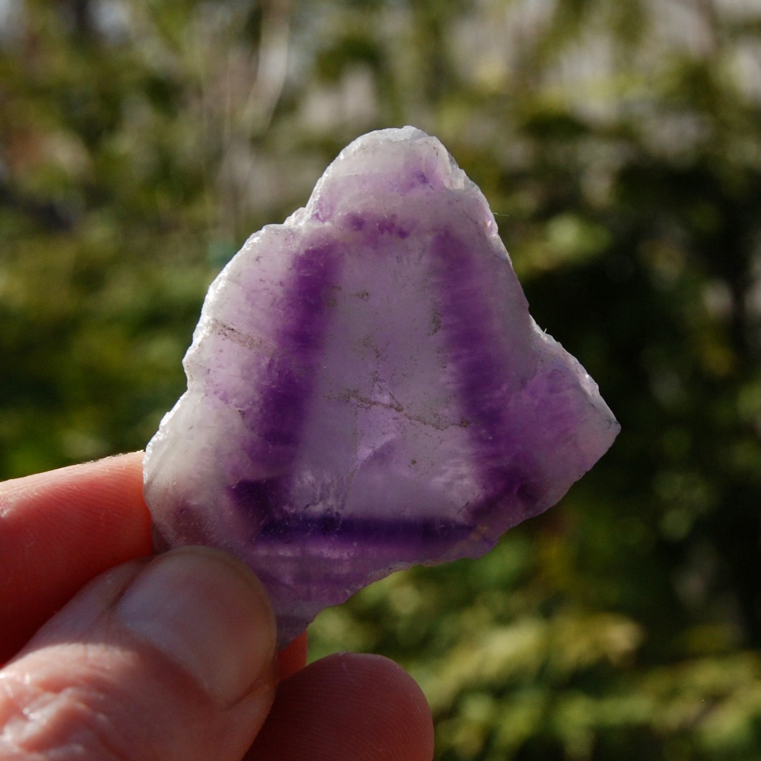 Chevron Amethyst Trapiche Quartz Crystal Slice, Zambia