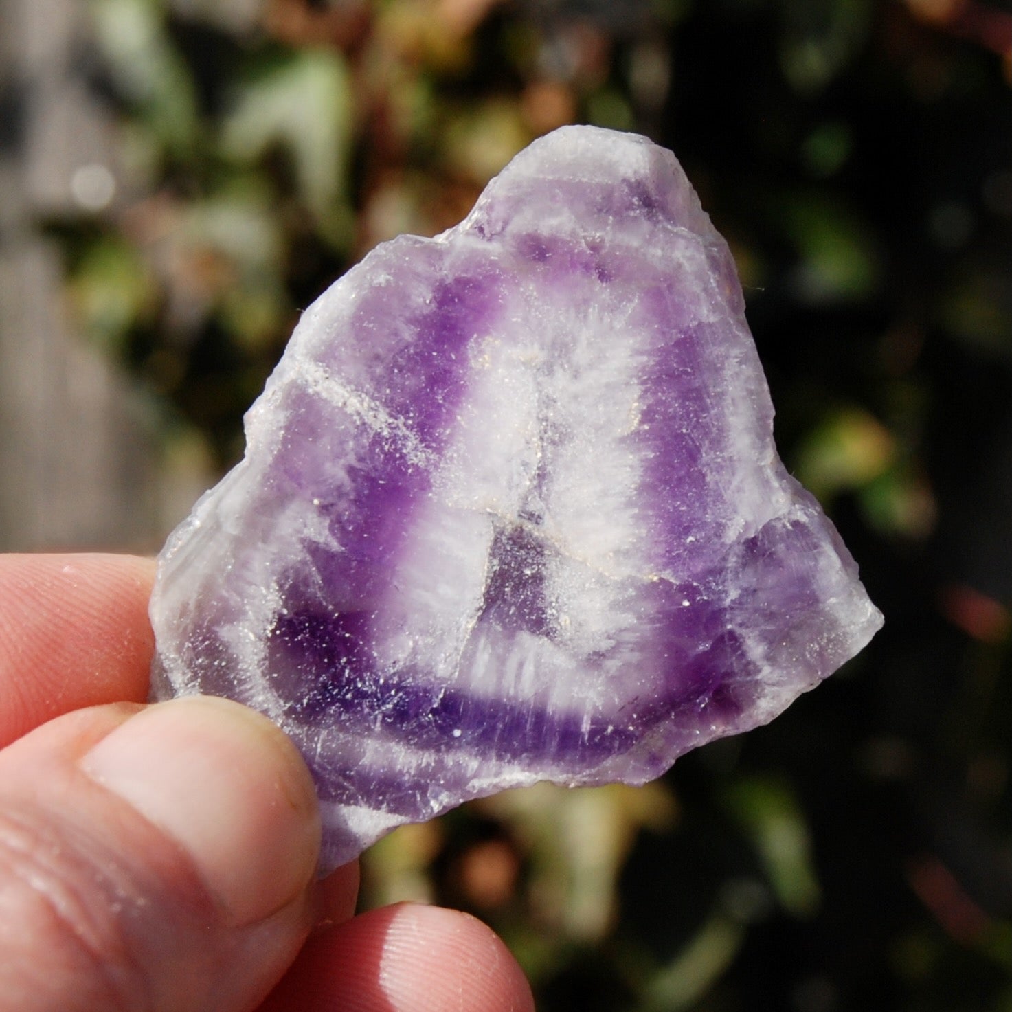Chevron Amethyst Trapiche Quartz Crystal Slice, Zambia