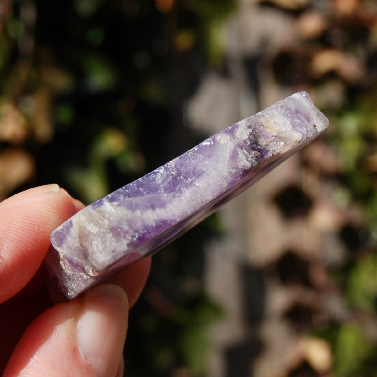 Chevron Amethyst Trapiche Quartz Crystal Slice, Zambia