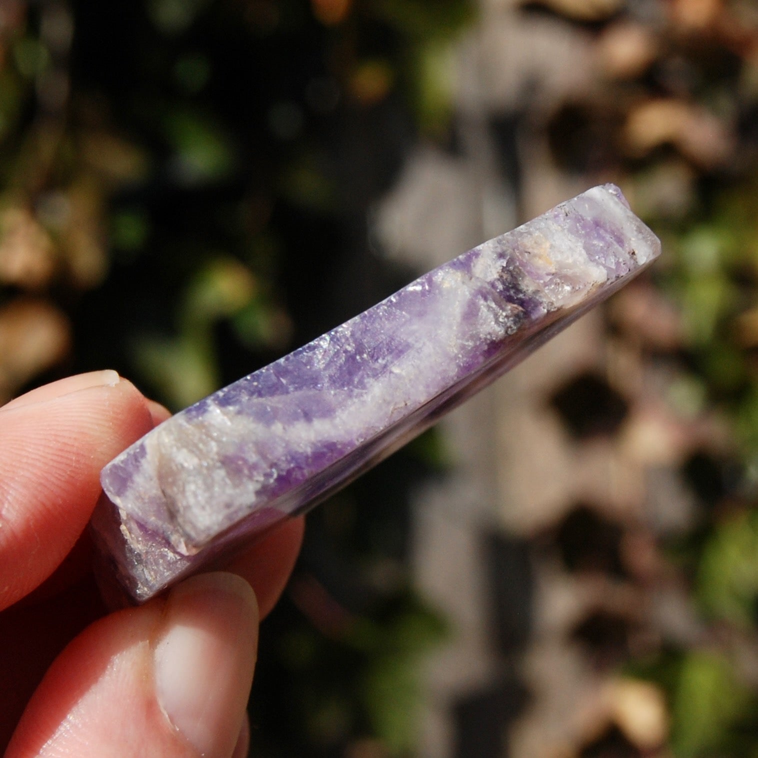 Chevron Amethyst Trapiche Quartz Crystal Slice, Zambia