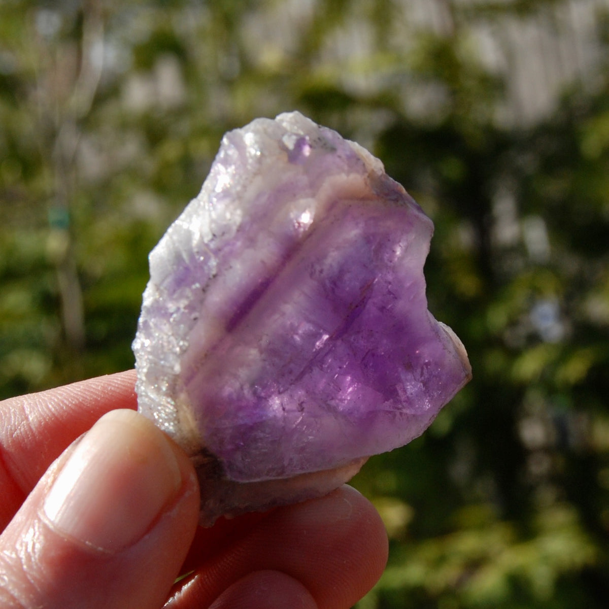 Chevron Amethyst Trapiche Quartz Crystal Slice, Zambia