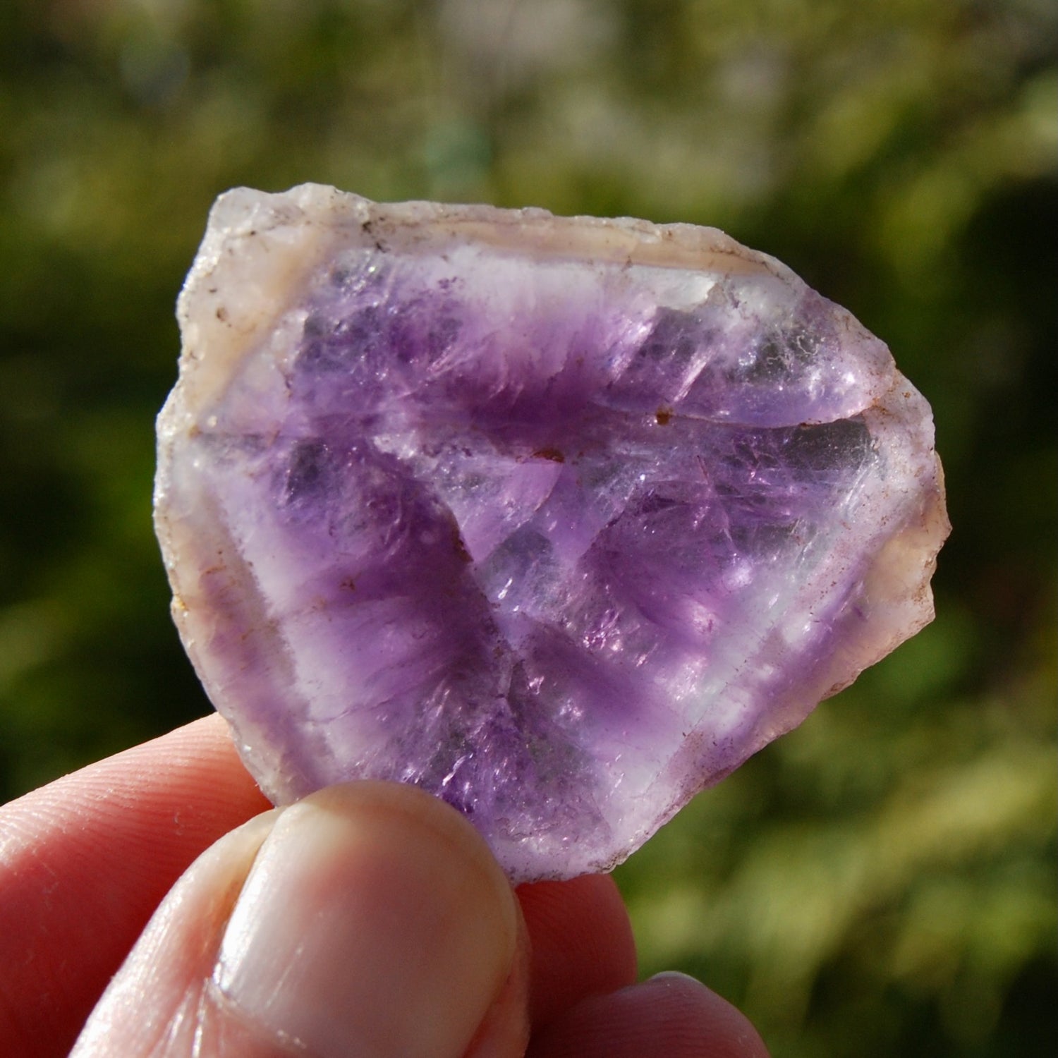 Chevron Amethyst Trapiche Quartz Crystal Slice, Zambia