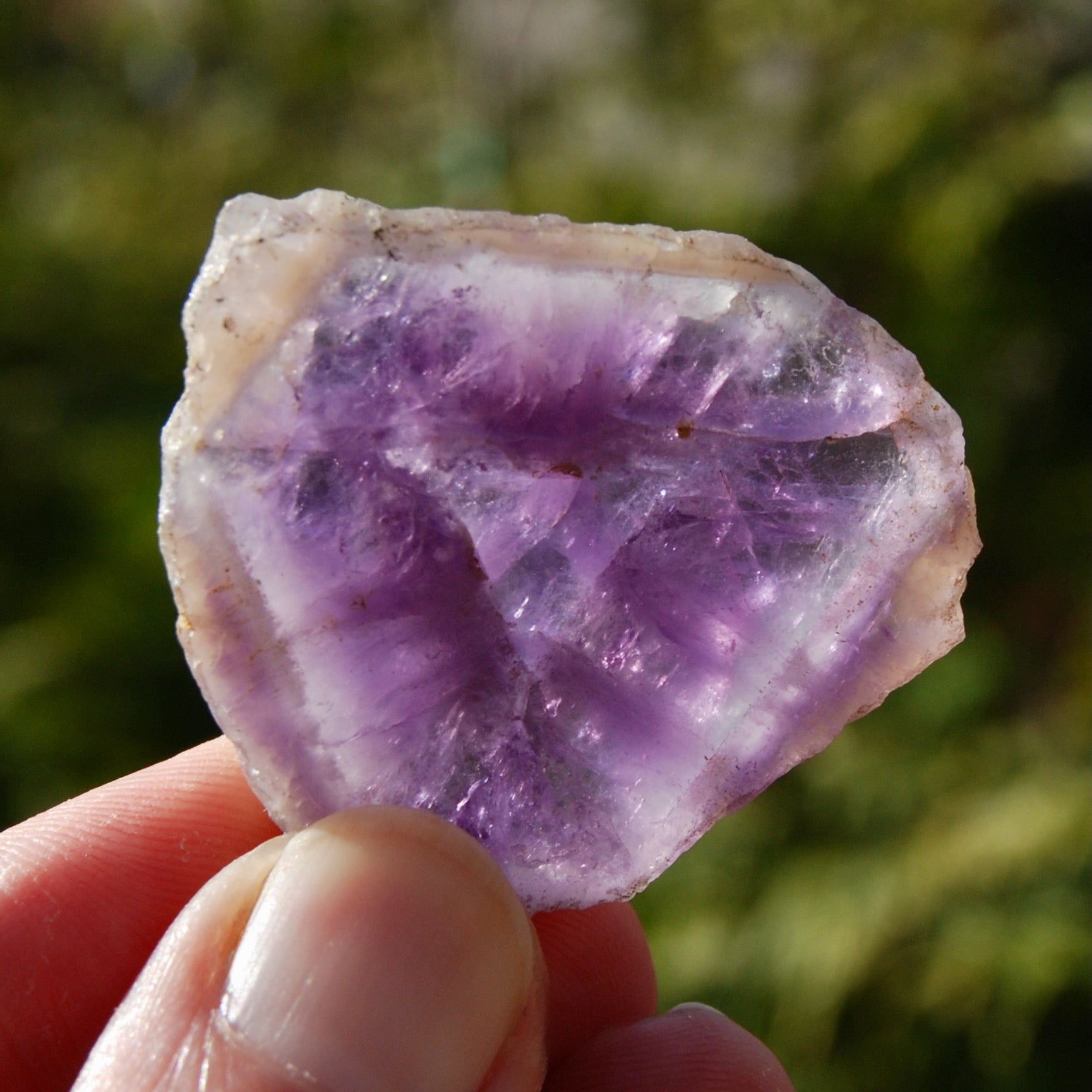 Chevron Amethyst Trapiche Quartz Crystal Slice, Zambia