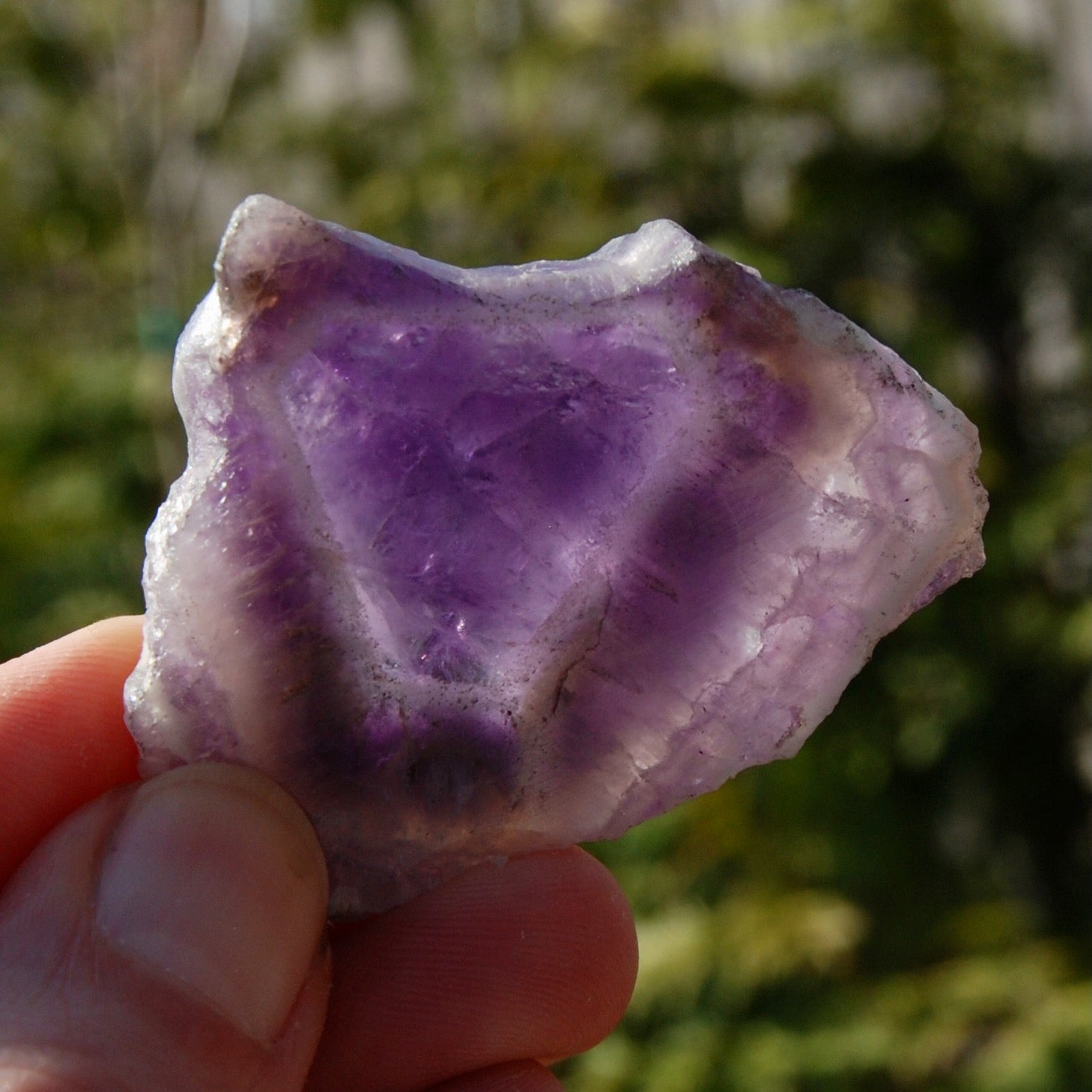 Chevron Amethyst Trapiche Quartz Crystal Slice, Zambia