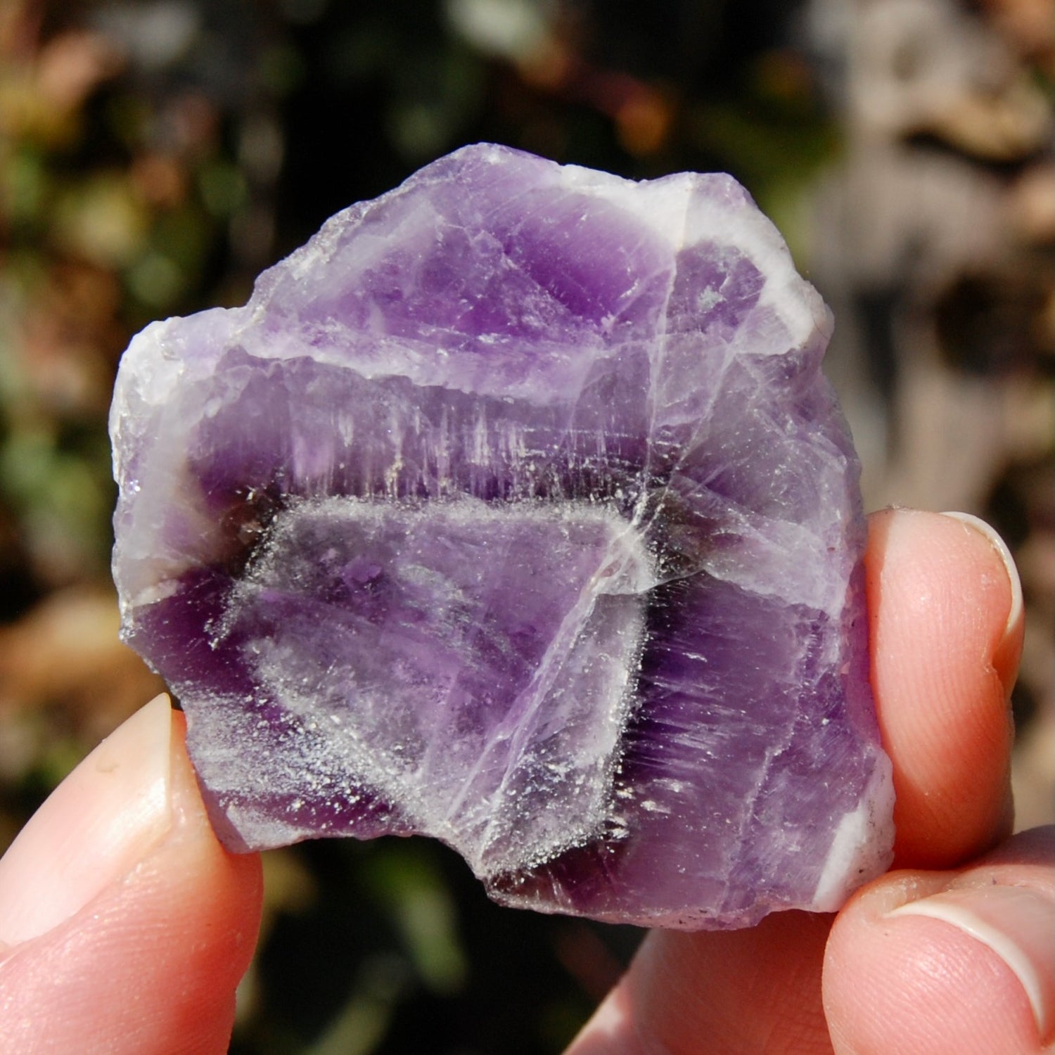 Chevron Amethyst Trapiche Quartz Crystal Slice from Zambia