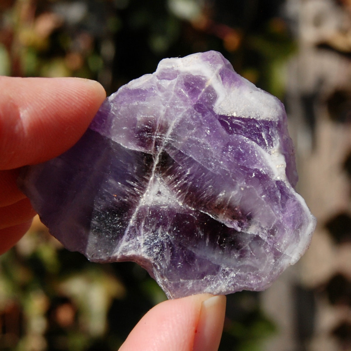 Chevron Amethyst Trapiche Quartz Crystal Slice from Zambia